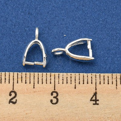 Rack Plating Brass Ice Pick Pinch Bails KK-Z030-05C-S-1