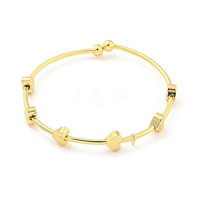 Heart Brass Bangles for Women BJEW-Z062-16G-1