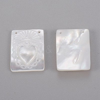 Natural White Shell Mother of Pearl Shell Pendants SHEL-K004-04-1