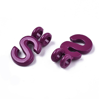 Spray Painted Alloy  2-Loop Link Pendants PALLOY-T075-48S-RS-1