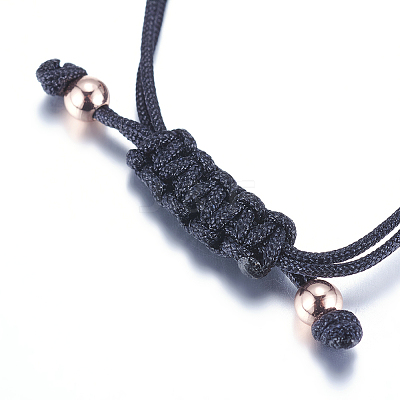 Adjustable Brass Braided Beaded Bracelets BJEW-F282-22RG-RS-1
