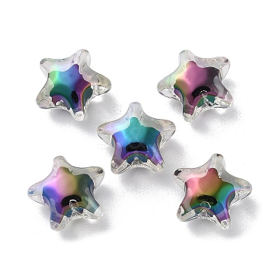 UV Plating Rainbow Iridescent Acrylic Beads X-OACR-H112-20B-1