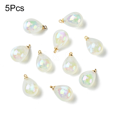 5Pcs UV Plating Acrylic Pendants FIND-YW0007-41C-1