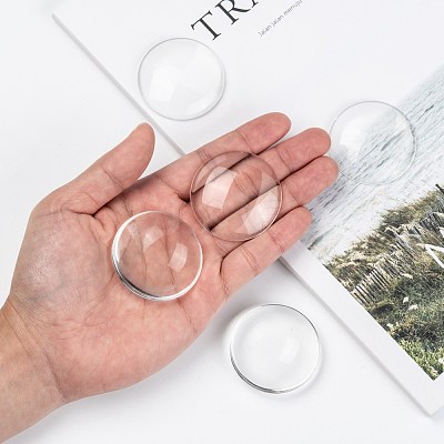 Transparent Glass Cabochons X-GGLA-R026-45mm-1