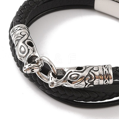 Braided Microfiber Leather Multi-strand Bracelets BJEW-B096-21C-1