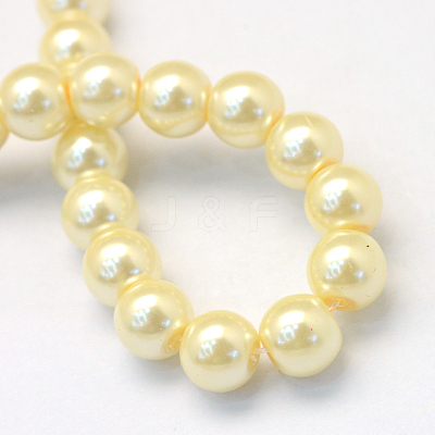 Baking Paint Pearlized Glass Pearl Round Bead Strands HY-Q003-4mm-21-1