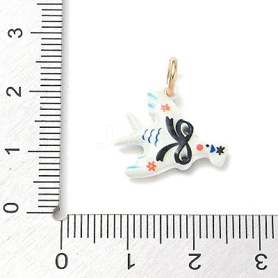 Brass with Enamel Pendants KK-CBAF749-03E-1