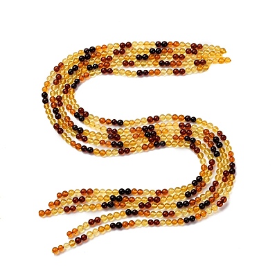Gradient Color Natural Amber Beads Strands G-F803-F01-6mm-1