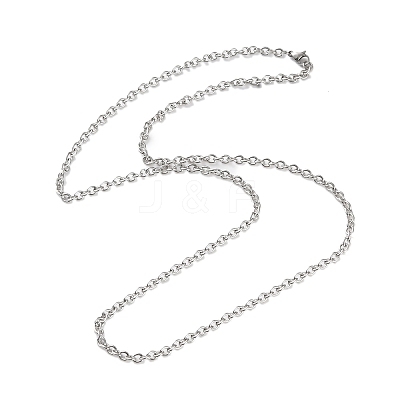 304 Stainless Steel Cable Chain Necklaces for Women Men STAS-M102-69P-1