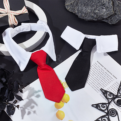 4Pcs 2 Colors Polyester Pet Ties AJEW-GF0010-56-1