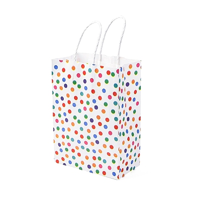 Polka Dot Print Paper Packing Tote Bags CARB-R001-01A-1