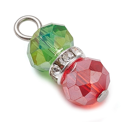 Brass Rhinestone & Glass Pendants PALLOY-JF03002-1