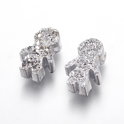 Imitation Druzy Gemstone Resin Beads RESI-L026-G-1