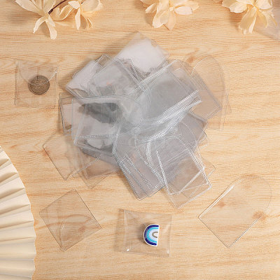 PVC Single Pocket Coin Sleeves Holders ABAG-WH0038-42-1