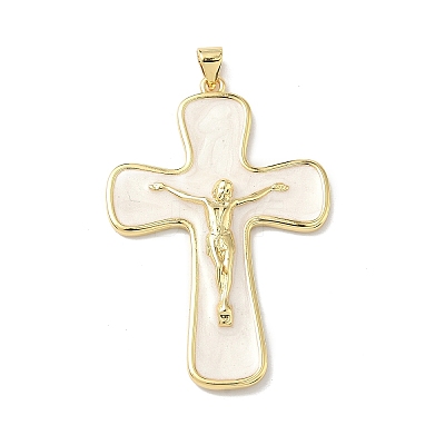 Brass Enamel Pendants KK-Z153-22G-01-1