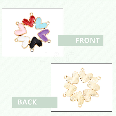 12Pcs 6 Colors Rack Plating Alloy Enamel Charms ENAM-YW0004-62-1