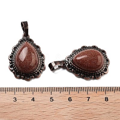 Synthetic Goldstone Teardrop Pendants G-K363-01R-26-1