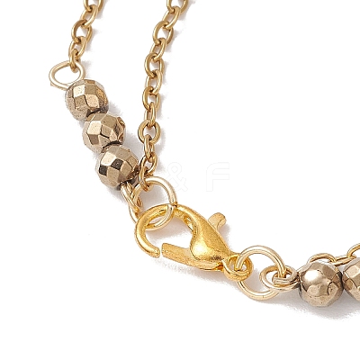Natural Labradorite & Non-magnetic Synthetic Hematite Beads Multi-strand Bracelets BJEW-JB12122-01-1