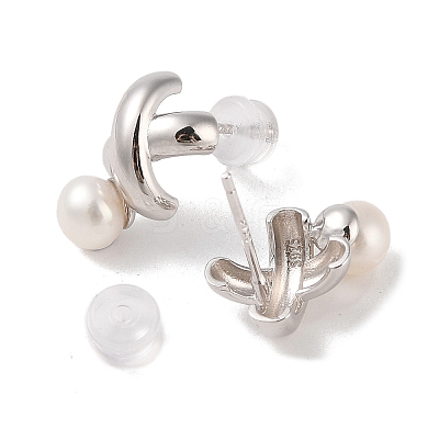 Anti-Tarnish Sterling Silver Stud Earrings EJEW-C087-11B-P-1