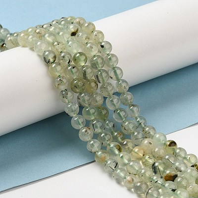 Natural Prehnite Beads Strands G-S333-6mm-032-1