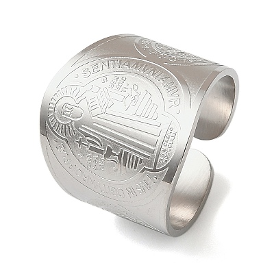 201 Stainless Steel Cuff Rings RJEW-F190-01P-1