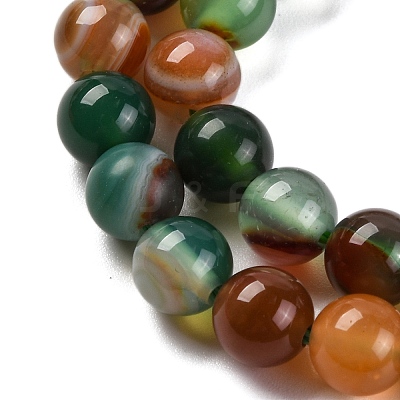 Natural Striped Agate/Banded Agate Beads Strands G-Z060-A01-A22-1
