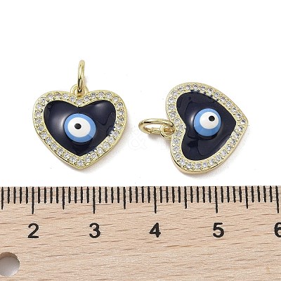 Golden Brass Micro Pave Cubic Zirconia Pendants KK-L209-074G-01-1