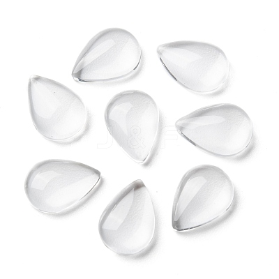 Transparent Teardrop Glass Cabochons GGLA-R024-14x10-1