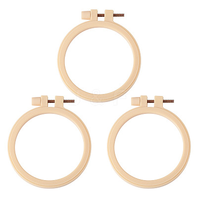 Plastic Imitation Bamboo Cross Stitch Embroidery Hoops TOOL-TADJ0001-03B-1