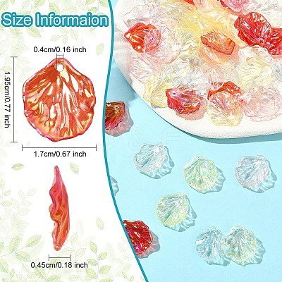 50Pcs Transparent Acrylic Pendants MACR-YW0004-17A-1