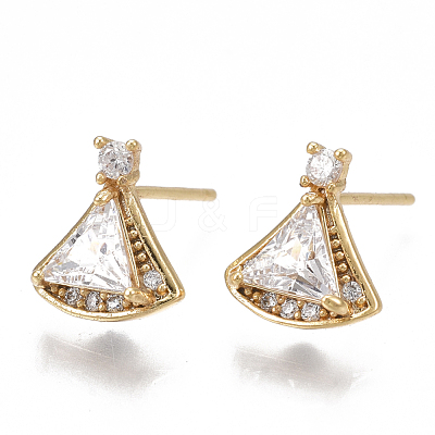 Brass Stud Earring Findings X-KK-T038-472G-1