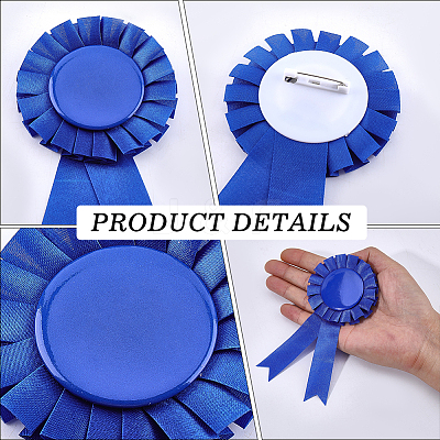 12Pcs 3 Colors Award Ribbon Shape Tinplate Badge Pins JEWB-CP0001-53-1