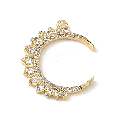 Brass Micro Pave Clear Cubic Zirconia Pendants CU-CBAC53C-04G-1