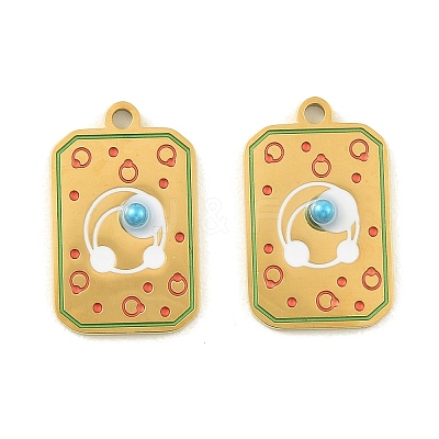 304 Stainless Steel Enamel Pendants STAS-H251-03B-02-1