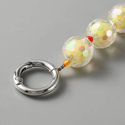 Beads in Beads Style Faceted Acrylic Chain Bag Straps PURS-WH0001-51A-1
