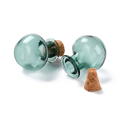 Round Glass Cork Bottles Ornament X-GLAA-D002-03C-1