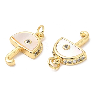 Rack Plating Brass Micro Pave Cubic Zirconia Pendants KK-A185-23G-1