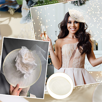 Linen Cloth Mini Hat Fascinator Base AJEW-WH0472-53C-1