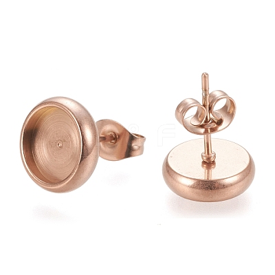 Ion Plating(IP) 304 Stainless Steel Stud Earring Settings STAS-K202-05C-RG-1