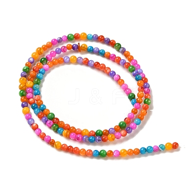 Ice Cream Color Dyed Natural Freshwater Shell Beads Strands SHEL-G018-01D-1
