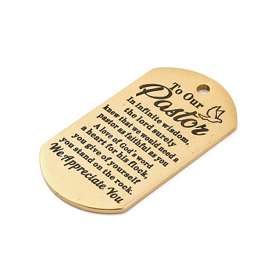 201 Stainless Steel Pendants STAS-R002-02G-03-1