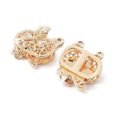 Rack Plating Brass Box Clasps X-KK-A183-66G-1