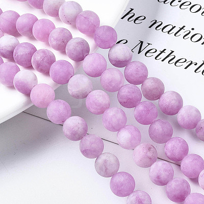 Natural White Jade Bead Strands G-R297-8mm-50-1