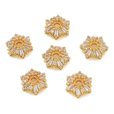 Brass Micro Pave Cubic Zirconia Bead Caps CU-CBA6E4E-03G-1