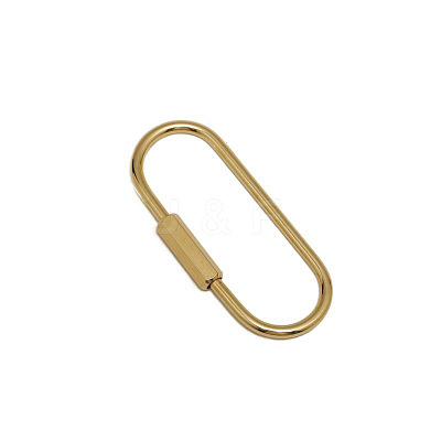 Brass Screw Carabiner Lock Charms KK-ZX025-61C-1