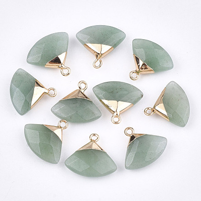 Electroplate Natural Green Aventurine Pendants G-T112-04E-1