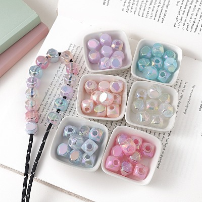 Transparent UV Plating Acrylic Beads OACR-I015-39-1