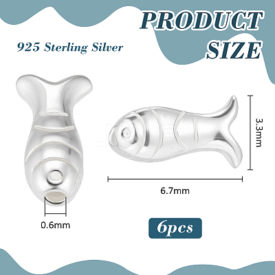 6Pcs 925 Sterling Silver Beads STER-PH0004-80-1