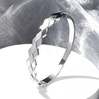 304 Stainless Steel Hinged Bangles for Women BJEW-A011-15P-1