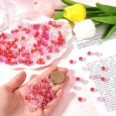 500Pcs 5 Colors Valentine's Day Transparent Acrylic Beads MACR-SP0001-29B-1